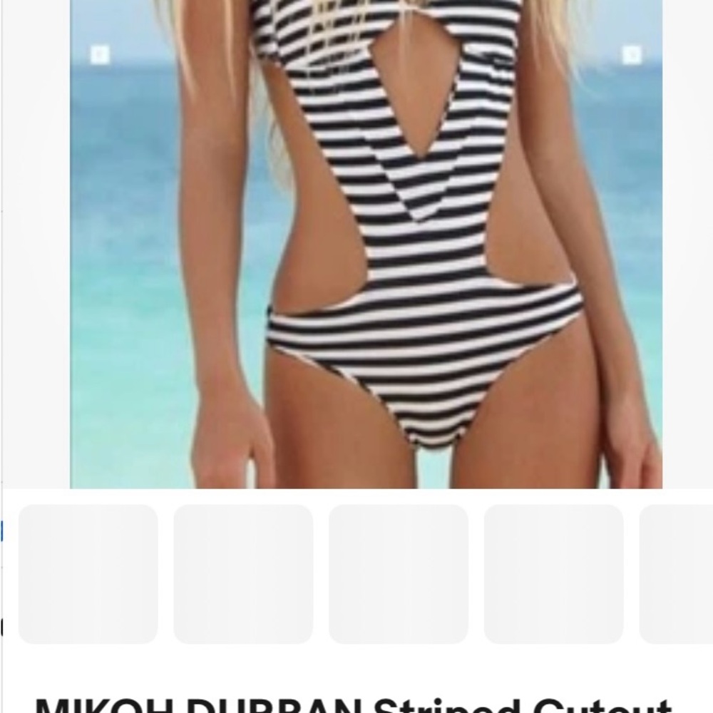 Mikoh Black and White Striped One Piece